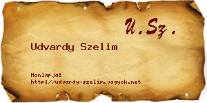 Udvardy Szelim névjegykártya
